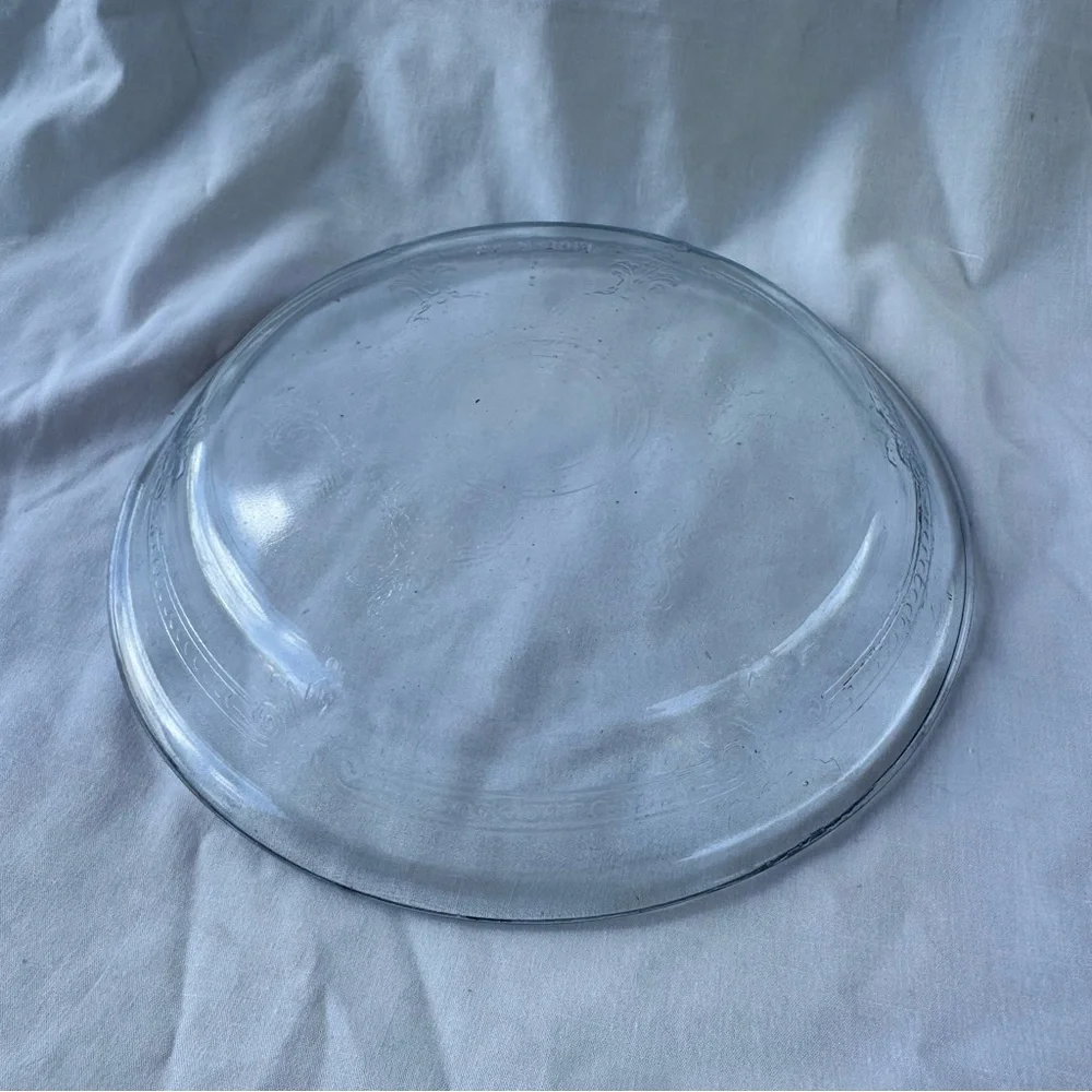 Vintage 40s/50s FIRE KING Philbe Clear Glass Decorative Pie Plate Dish